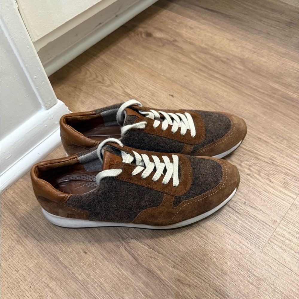 Paul Green super soft brown merino wool and suede sneakers